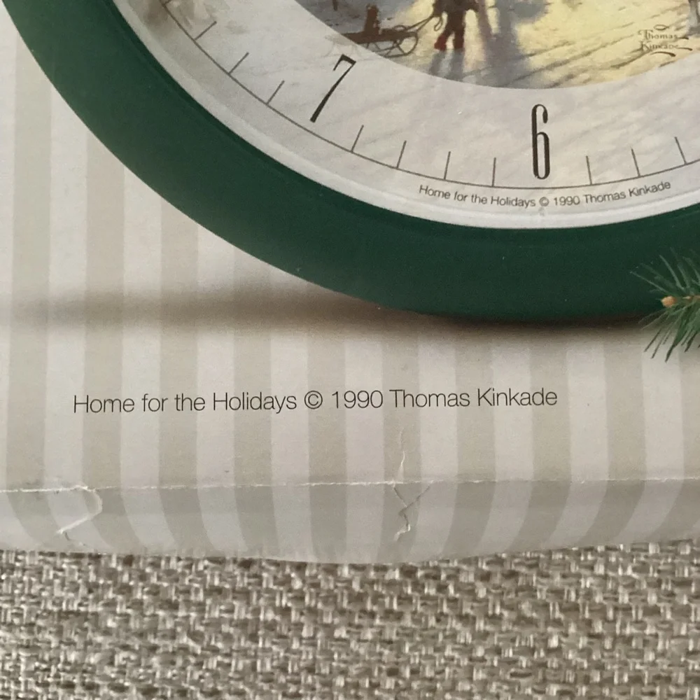 Thomas Kinkade Painter of Light Christmas Carol Clock - Dark Green